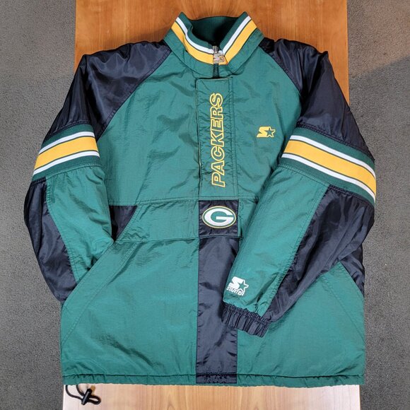 Vintage 90s Starter Pro Line NFL Green Bay Packers Pullover Winter Jacket - L - Picture 6 of 15